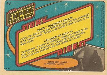 1980 O-Pee-Chee The Empire Strikes Back #48 Solo's Makeshift Escape Back