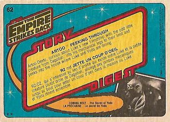 1980 O-Pee-Chee The Empire Strikes Back #62 Artoo Peeking Through Back