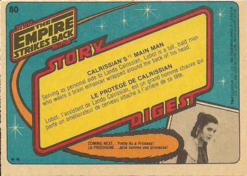 1980 O-Pee-Chee The Empire Strikes Back #80 Calrissian's Main Man Back