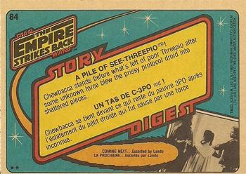1980 O-Pee-Chee The Empire Strikes Back #84 A Pile of See-Threepio! Back