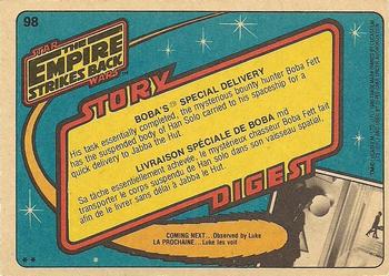 1980 O-Pee-Chee The Empire Strikes Back #98 Boba's Special Delivery Back
