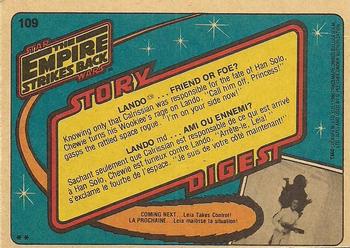 1980 O-Pee-Chee The Empire Strikes Back #109 Lando...Friend or Foe? Back