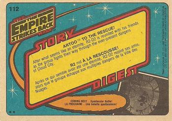 1980 O-Pee-Chee The Empire Strikes Back #112 Artoo to the Rescue! Back