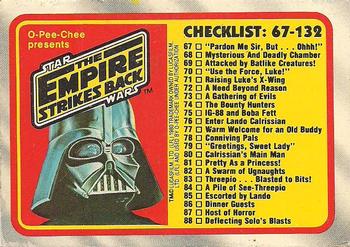 1980 O-Pee-Chee The Empire Strikes Back #132 Checklist 67-132 Front