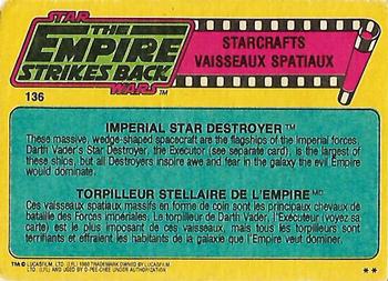 1980 O-Pee-Chee The Empire Strikes Back #136 Imperial Star Destroyer Back