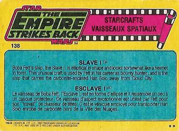 1980 O-Pee-Chee The Empire Strikes Back #138 Slave I Back