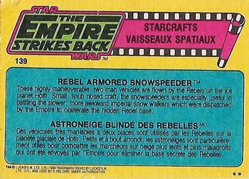 1980 O-Pee-Chee The Empire Strikes Back #139 Rebel Armored Snowspeeder Back