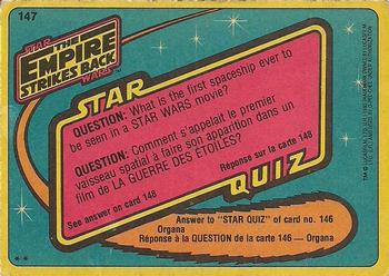 1980 O-Pee-Chee The Empire Strikes Back #147 Star Pilot Luke Skywalker Back