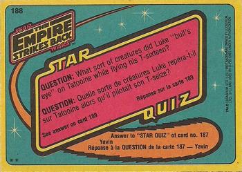 1980 O-Pee-Chee The Empire Strikes Back #188 Young Senator from Alderaan Back