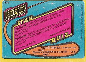 1980 O-Pee-Chee The Empire Strikes Back #224 Gifted Performer Back