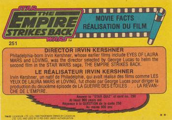 1980 O-Pee-Chee The Empire Strikes Back #251 Director Irvin Kershner Back