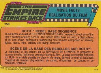 1980 O-Pee-Chee The Empire Strikes Back #259 Hoth Rebel Base Sequence Back