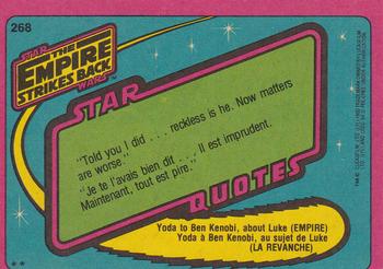 1980 O-Pee-Chee The Empire Strikes Back #268 Luke Skywalker Back