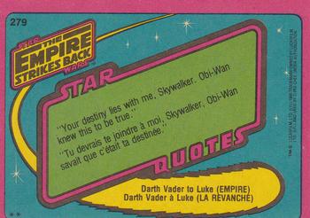 1980 O-Pee-Chee The Empire Strikes Back #279 Lando Calrissian Back