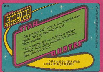 1980 O-Pee-Chee The Empire Strikes Back #298 A Hasty Retreat! Back