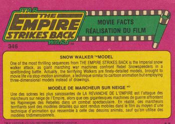 1980 O-Pee-Chee The Empire Strikes Back #346 Snow Walker Model Back