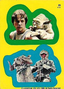 1980 O-Pee-Chee The Empire Strikes Back - Stickers #25 Luke & Yoda, Han & Tauntaun Front