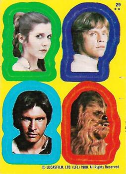 1980 O-Pee-Chee The Empire Strikes Back - Stickers #29 Leia, Luke, Han, Chewie Front