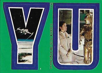 1980 O-Pee-Chee The Empire Strikes Back - Stickers #78 Y U Front