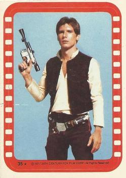 1977 O-Pee-Chee Star Wars - Stickers #35 Han Solo (Harrison Ford) Front
