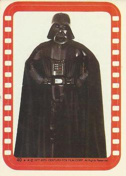 1977 O-Pee-Chee Star Wars - Stickers #40 Darth Vader (David Prowse) Front