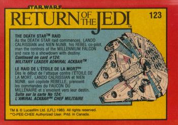 1983 O-Pee-Chee Star Wars: Return of the Jedi #123 The Death Star Raid Back