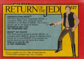1983 O-Pee-Chee Star Wars: Return of the Jedi #127 Congratulating Wedge Back