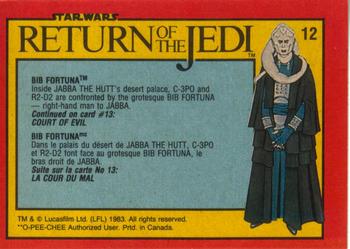 1983 O-Pee-Chee Star Wars: Return of the Jedi #12 Bib Fortuna Back