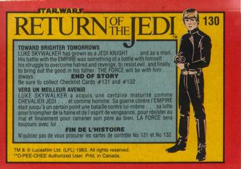 1983 O-Pee-Chee Star Wars: Return of the Jedi #130 Toward Brighter Tomorrows Back