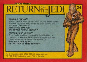 1983 O-Pee-Chee Star Wars: Return of the Jedi #24 Boushh's Captive Back