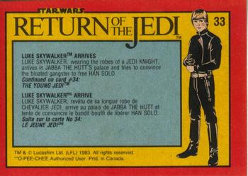 1983 O-Pee-Chee Star Wars: Return of the Jedi #33 Luke Skywalker Arrives Back