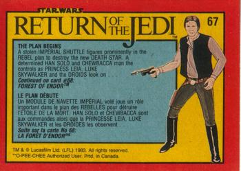 1983 O-Pee-Chee Star Wars: Return of the Jedi #67 The Plan Begins Back