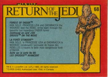 1983 O-Pee-Chee Star Wars: Return of the Jedi #68 Forest of Endor Back