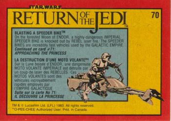 1983 O-Pee-Chee Star Wars: Return of the Jedi #70 Blasting a Speeder Bike Back