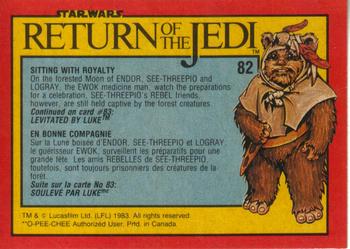 1983 O-Pee-Chee Star Wars: Return of the Jedi #82 Sitting with Royalty Back