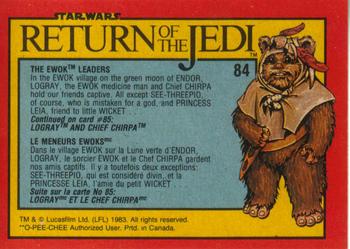 1983 O-Pee-Chee Star Wars: Return of the Jedi #84 The Ewok Leaders Back