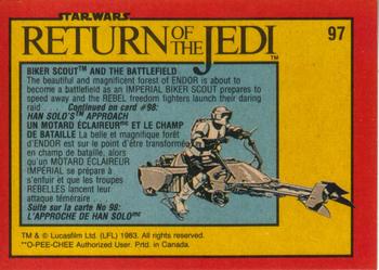 1983 O-Pee-Chee Star Wars: Return of the Jedi #97 Biker Scout and the Battlefield Back
