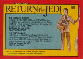 1983 O-Pee-Chee Star Wars: Return of the Jedi #99 The Ultimate Mission Back
