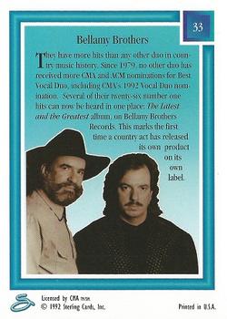 1992 Sterling Country Gold #33 The Bellamy Brothers Back