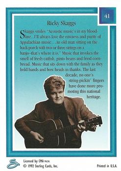1992 Sterling Country Gold #41 Ricky Skaggs Back