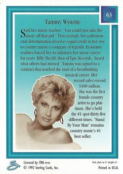 1992 Sterling Country Gold #63 Tammy Wynette Back