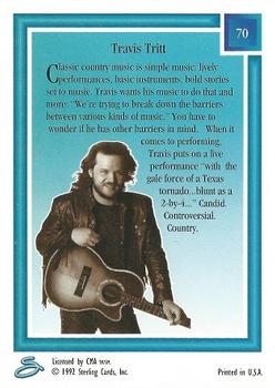 1992 Sterling Country Gold #70 Travis Tritt Back