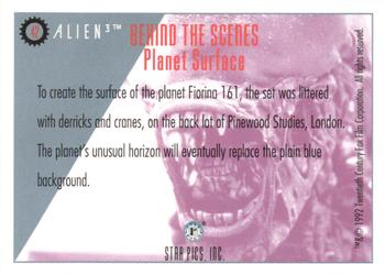 1992 Star Pics Alien 3 #42 Planet Surface Back