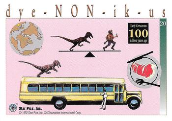 1992 Star Pics Dinamation Dino #20 Deinonychus Back