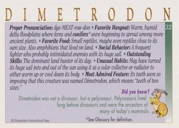 1992 Star Pics Dinamation Dino #32 Dimetrodon Back