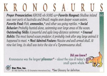 1992 Star Pics Dinamation Dino #46 Kronosaurus Back