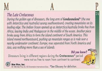 1992 Star Pics Dinamation Dino #74 The Late Cretaceous Back