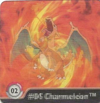 1999 ArtBox Pokemon Action Flipz Series One #2 #04 Charmander        #05 Charmeleon        #06 Charizard Front