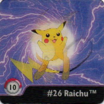 1999 ArtBox Pokemon Action Flipz Series One #10 #25 Pikachu           #26 Raichu Front