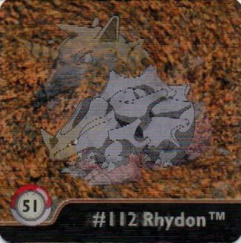 1999 ArtBox Pokemon Action Flipz Series One #51 #111 Rhyhorn          #112 Rhydon Front